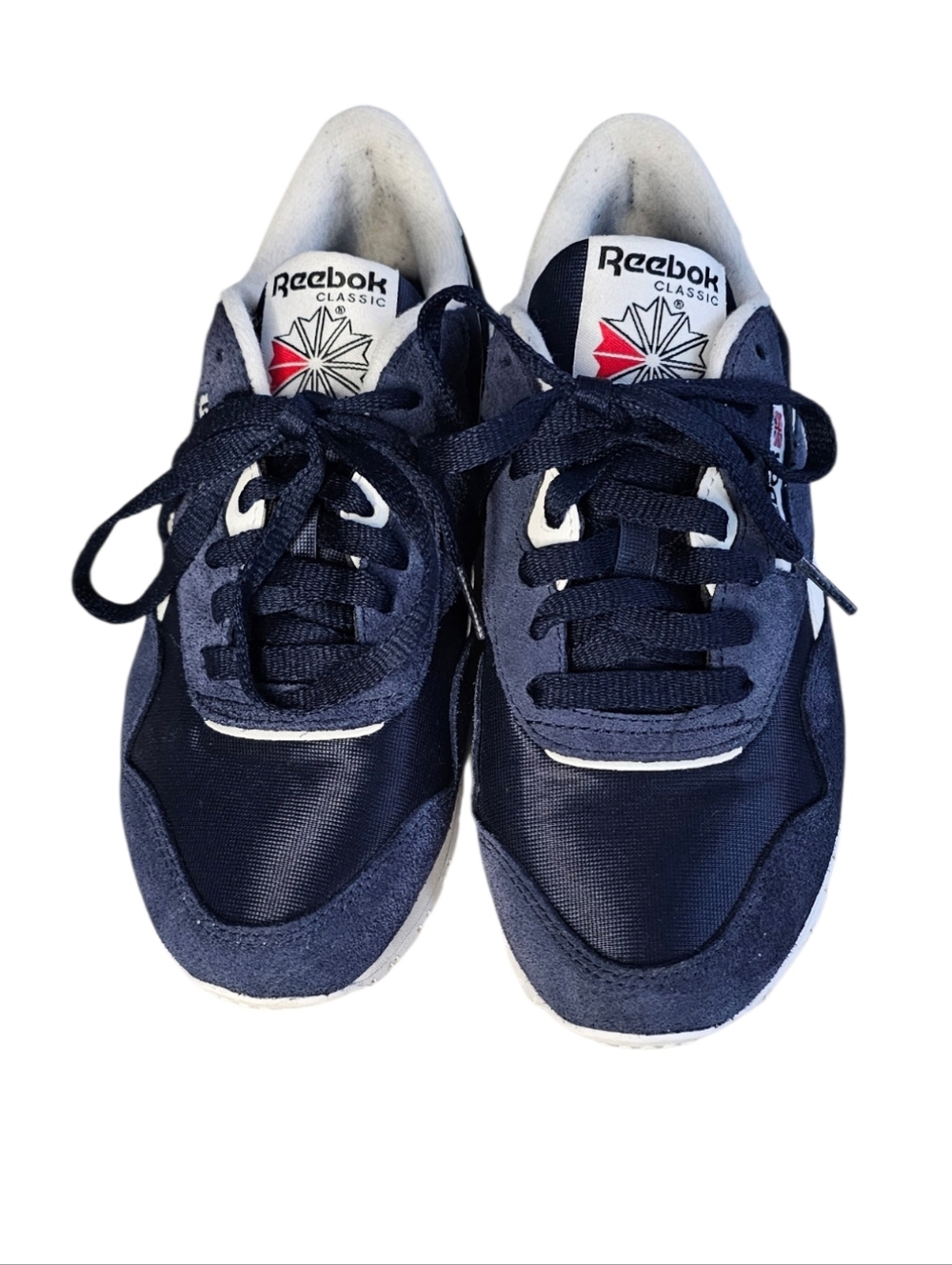 Reebok Unisex Navy Blue White Classic Nylon Sneakers men's 5.5 women's 7.5 - Picture 4 of 9